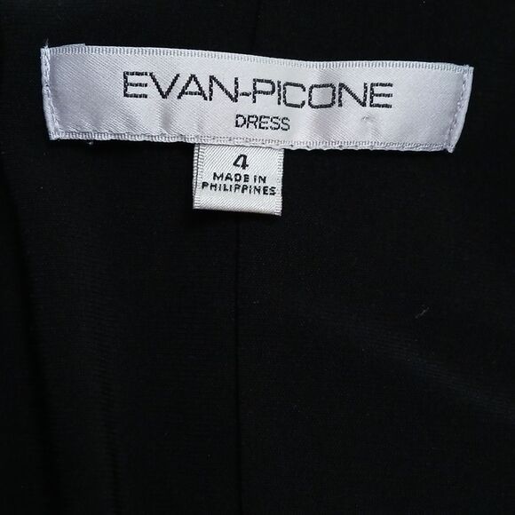 Evan Picone faux wrap black dress Sz 4 NWOT - Picture 8 of 8